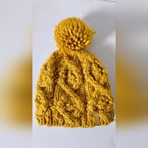 Dakine Mustard Yellow Knit Pom Pom Beanie - One Size